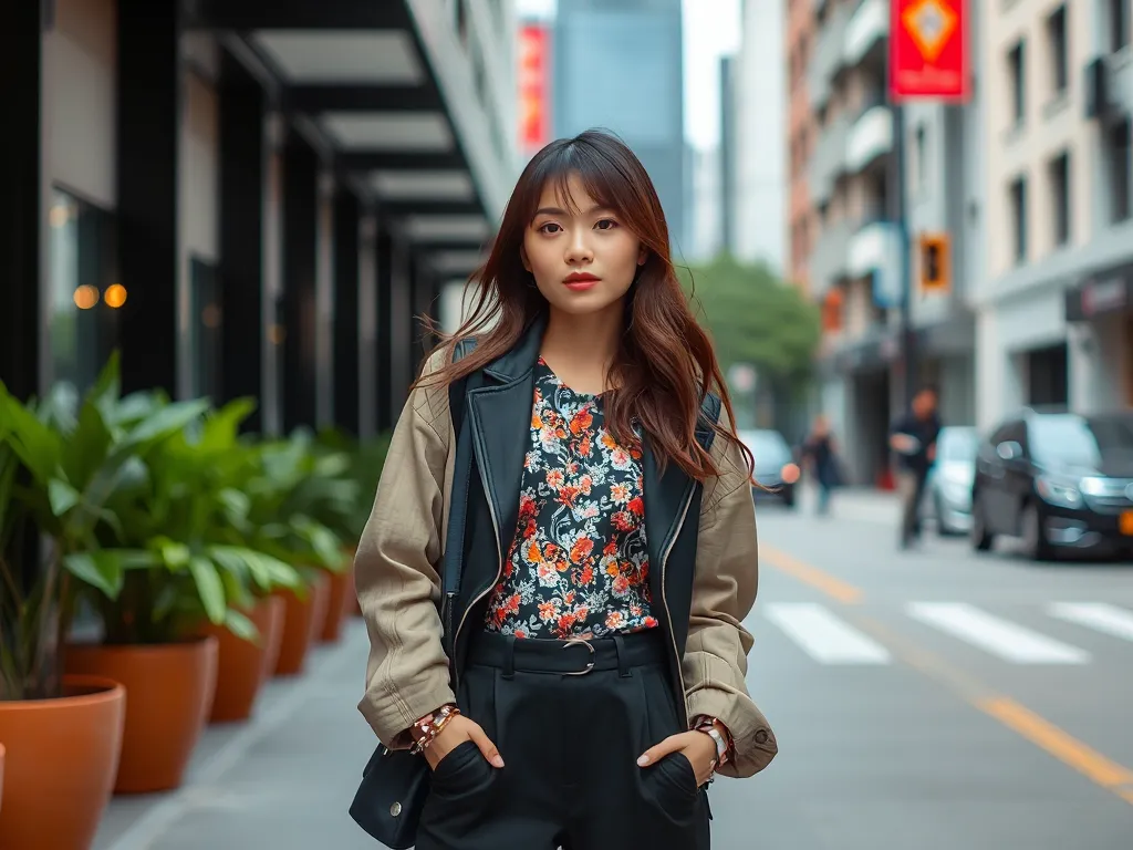Ảnh chân dung TikToker thời trang Misoa với phong cách cá nhân độc đáo, thể hiện hình ảnh người nổi tiếng được giới trẻ yêu thích