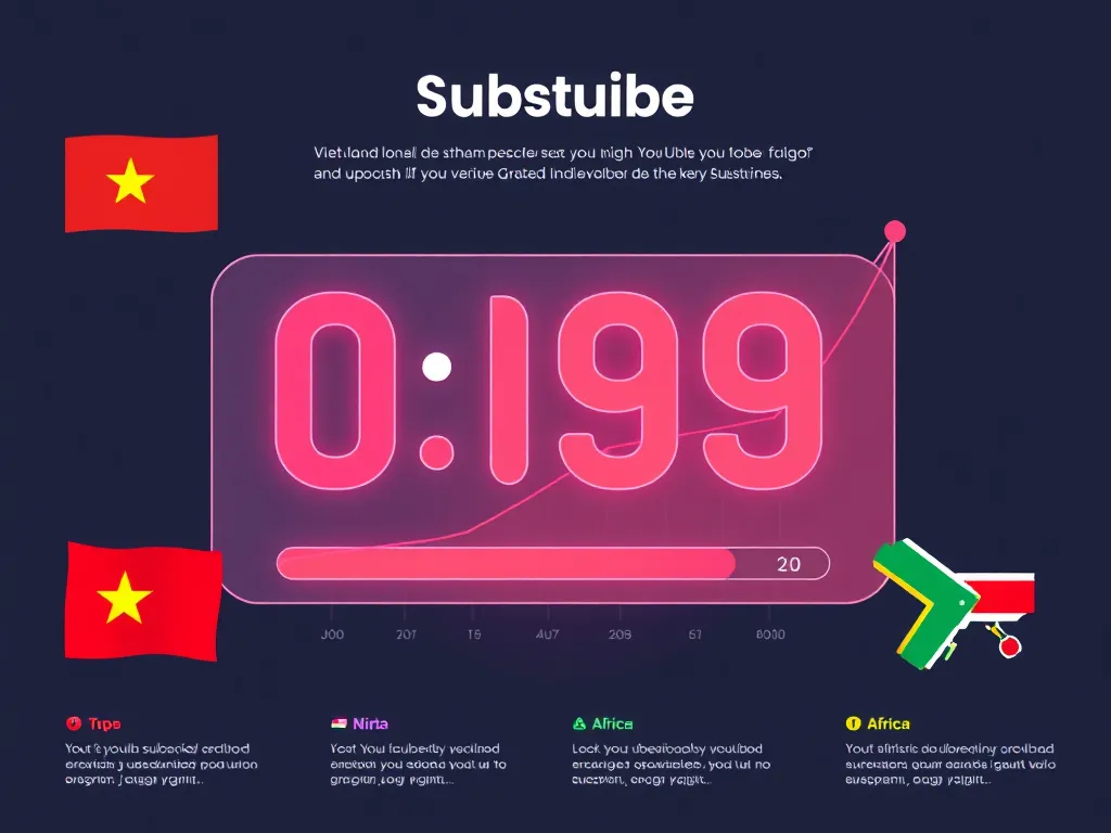 Biểu đồ tăng trưởng người đăng ký YouTube với số lượng cao, kết hợp yếu tố Việt Nam và châu Phi