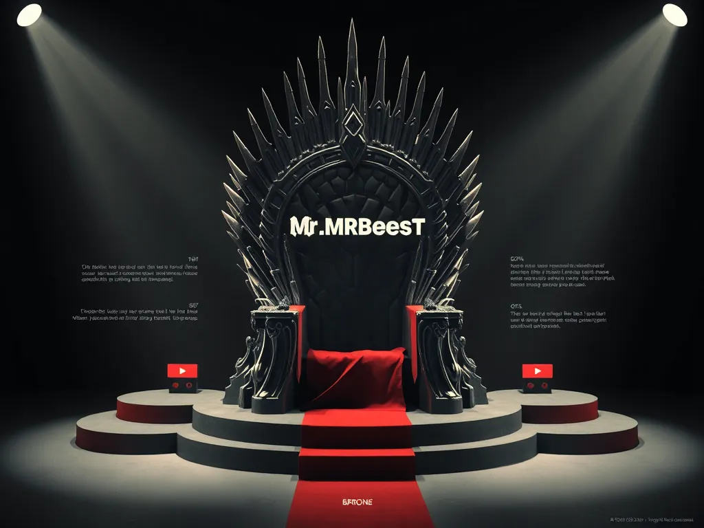 Cấu trúc ngai vàng tượng trưng vị trí của MrBeast giữa các YouTuber khác trong hành trình xây đế chế nội dung Cấu trúc ngai vàng tượng trưng vị trí của MrBeast giữa các YouTuber khác trong hành trình xây đế chế nội dung