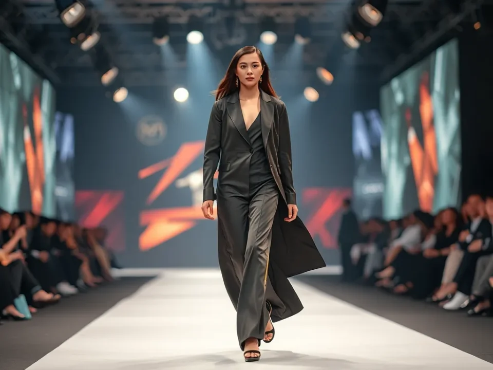 Châu Bùi catwalk chuyên nghiệp trên sàn diễn quốc tế, hình ảnh fashion influencer Việt Nam thành công