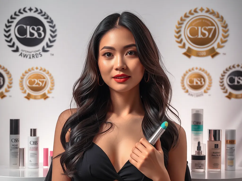 Chloe Nguyen cùng các giải thưởng quốc tế và sản phẩm làm đẹp toàn cầu trong studio sang trọng