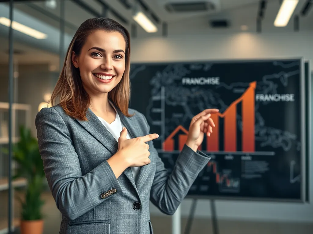 Chuyên gia nhượng quyền Nguyễn Phi Van chỉ vào biểu đồ tăng trưởng nhượng quyền quốc tế, văn phòng hiện đại với bản đồ thế giới