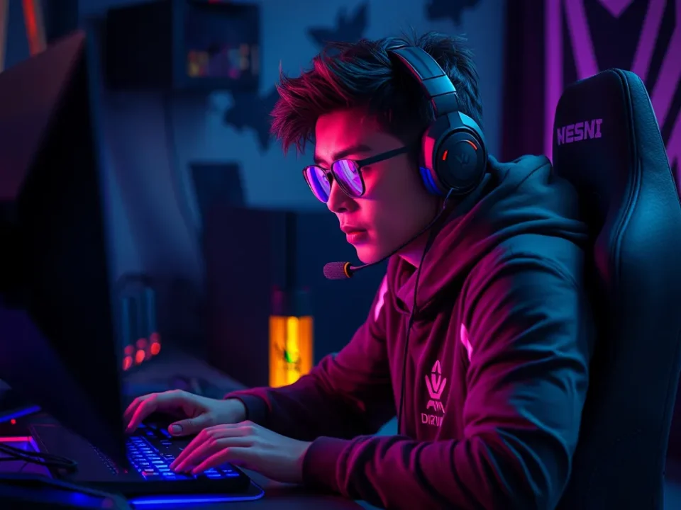 Hình ảnh game thủ LMHT Việt Nam nổi tiếng toàn cầu SofM đang thi đấu chuyên nghiệp