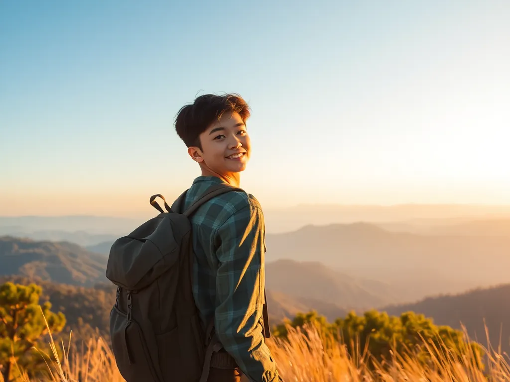 Hình ảnh travel vlogger nổi tiếng Khoai Lang Thang đang khám phá cảnh quan thiên nhiên Việt Nam