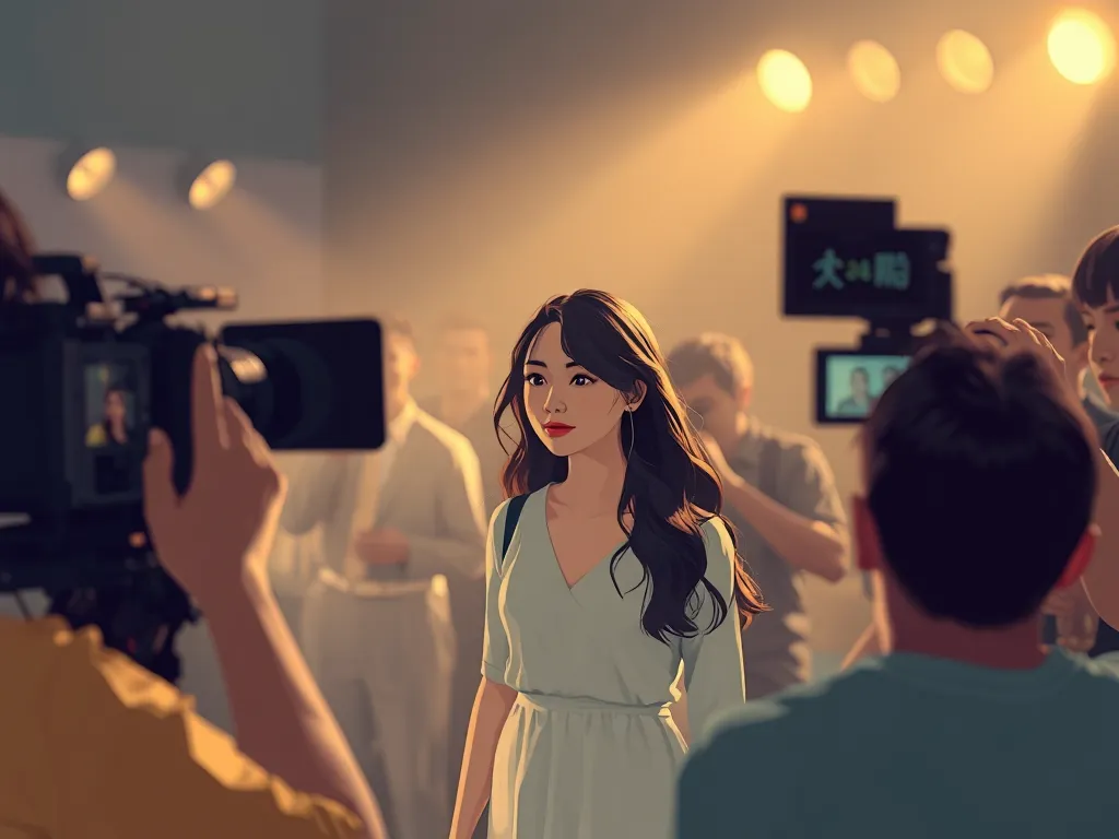 Kaity Nguyễn trong phim trường, đóng vai với ánh sáng điện ảnh, minh họa sự nghiệp diễn xuất của diễn viên - KOL thế hệ mới được yêu thích