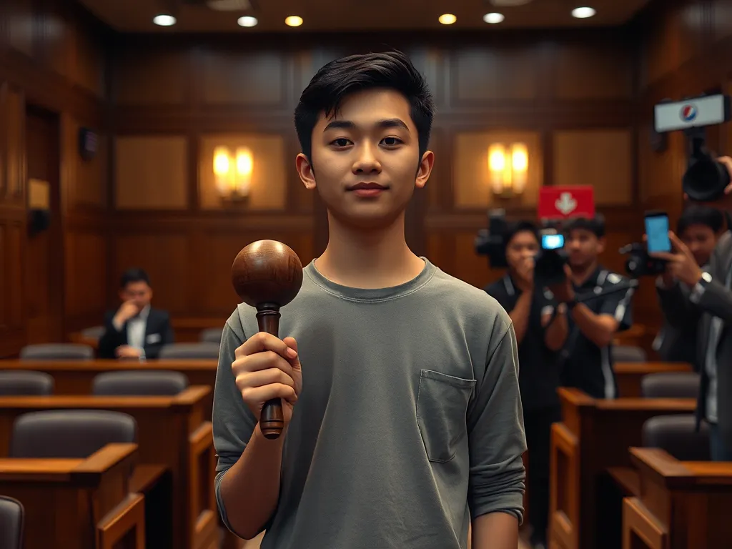 Nam YouTuber Việt Nam đứng giữa cú đấm công lý và biểu tượng mạng xã hội, ảnh minh họa cho các vấn đề pháp lý